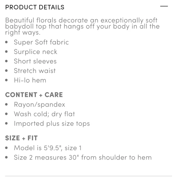 Torrid Supersoft Babydoll Top - Picture 3 of 4